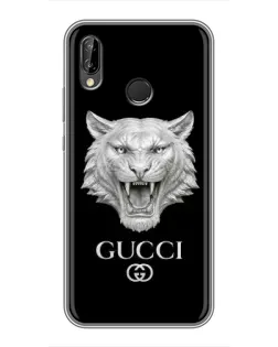 Чехол для Huawei Y7 2019 с картинкой «Gucci — серебряный лев»