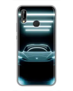 Чохол для Huawei Y7 2019 з картинкою «Tesla в неоні»