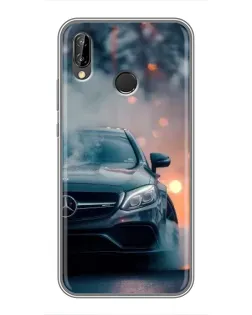 Чехол для Huawei Y7 2019 с картинкой «Mercedes — ночной город»