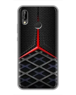 Чехол для Huawei Y7 2019 с картинкой «Mercedes Carbon Grid»