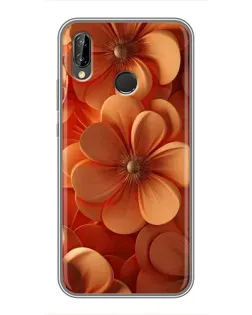 Чехол для Huawei Y7 2019 с картинкой «Оранжевый макро цветок»