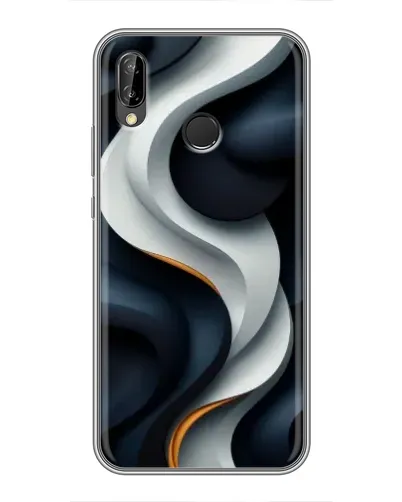 Чохол для Huawei Y7 2019 з картинкою «Об'ємні чорно-білі стрічки» Чохол для Huawei Y7 2019 з картинкою «Об'ємні чорно-білі стрічки»