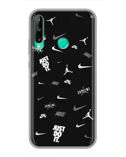 Чехол для Huawei Y7p (2020) с картинкой «Nike Black Pattern»