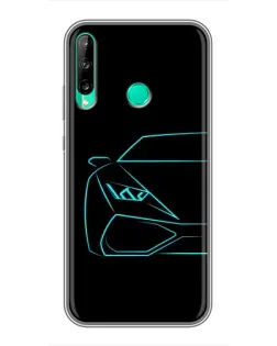 Чехол для Huawei Y7p (2020) с картинкой «Голубой силуэт Lamborghini» Чехол для Huawei Y7p (2020) с картинкой «Голубой силуэт Lamborghini»