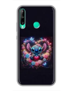 Чехол для Huawei Y7p (2020) с картинкой «Stitch в цветах»