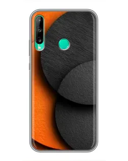 Чехол для Huawei Y7p (2020) с картинкой «Геометрия оранжевых кругов»