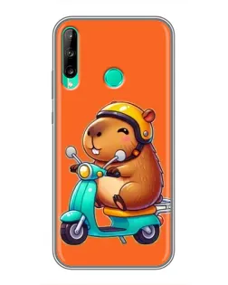 Чехол для Huawei Y7p (2020) с картинкой «Капибара на скутере»