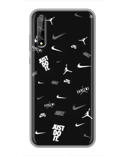 Чехол для Huawei P Smart S / Y8p (2020) с картинкой «Nike Black Pattern» Чехол для Huawei P Smart S / Y8p (2020) с картинкой «Nike Black Pattern»