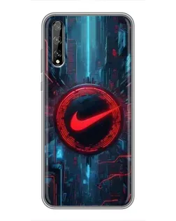 Чехол для Huawei P Smart S / Y8p (2020) с картинкой «Техногенный стиль Nike» Чехол для Huawei P Smart S / Y8p (2020) с картинкой «Техногенный стиль Nike»