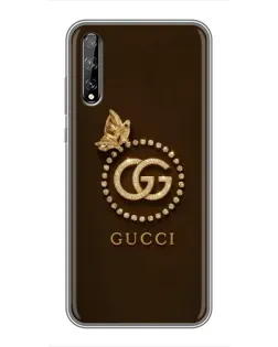 Чехол для Huawei P Smart S / Y8p (2020) с картинкой «Gucci — золотая бабочка»
