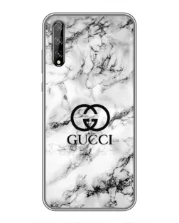 Чехол для Huawei P Smart S / Y8p (2020) с картинкой «Gucci — мраморный шик»