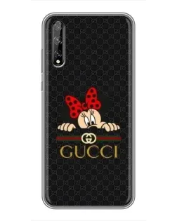 Чехол для Huawei P Smart S / Y8p (2020) с картинкой «Минни Маус Gucci — черный»