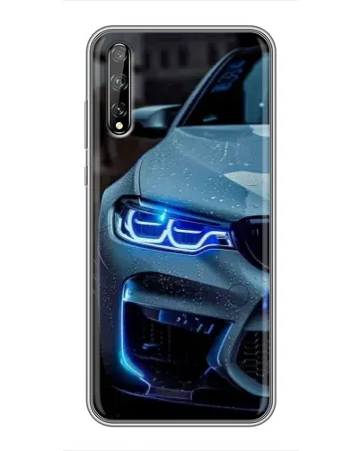 Чехол для Huawei P Smart S / Y8p (2020) с картинкой «Взгляд BMW с синими фарами»