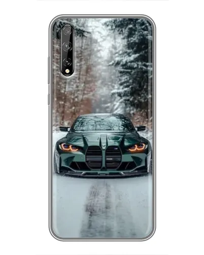 Чехол для Huawei P Smart S / Y8p (2020) с картинкой «BMW в зимнем лесу»