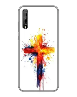 Чехол для Huawei P Smart S / Y8p (2020) с картинкой «Акварельный крест»