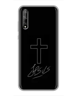 Чехол для Huawei P Smart S / Y8p (2020) с картинкой «Графический крест Jesus»