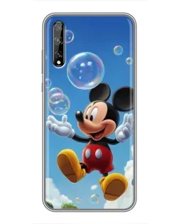 Чехол для Huawei P Smart S / Y8p (2020) с картинкой «Mickey и мыльные пузыри»