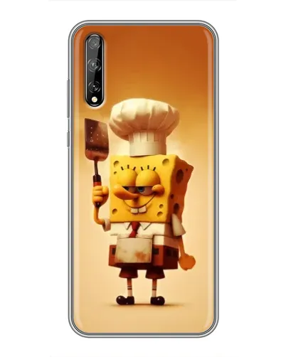 Чехол для Huawei P Smart S / Y8p (2020) с картинкой «Губка Боб повар»