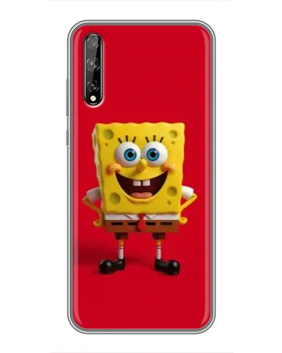 Чехол для Huawei P Smart S / Y8p (2020) с картинкой «Спанч Боб на красном»
