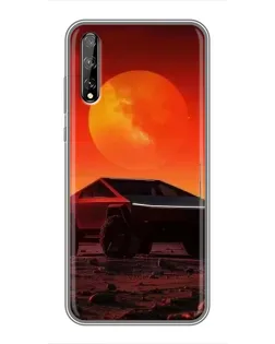 Чехол для Huawei P Smart S / Y8p (2020) с картинкой «Cybertruck на Марсе»