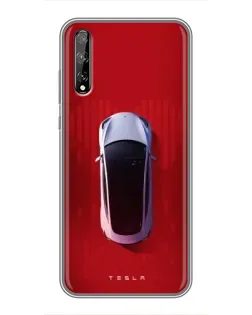 Чехол для Huawei P Smart S / Y8p (2020) с картинкой «Tesla Top View»
