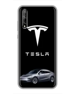Чехол для Huawei P Smart S / Y8p (2020) с картинкой «Tesla Model Y»