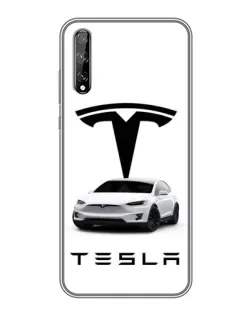 Чехол для Huawei P Smart S / Y8p (2020) с картинкой «Tesla White Style»
