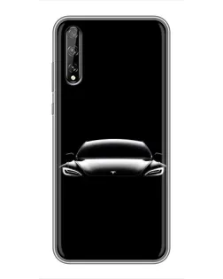 Чехол для Huawei P Smart S / Y8p (2020) с картинкой «Фары Tesla Night»