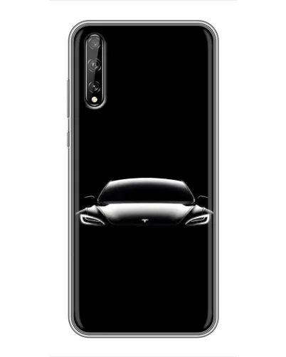 Чехол для Huawei P Smart S / Y8p (2020) с картинкой «Фары Tesla Night»