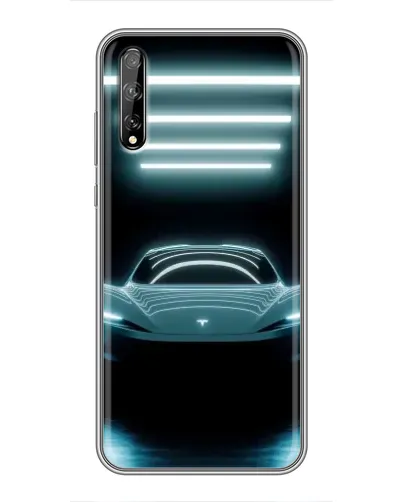Чехол для Huawei P Smart S / Y8p (2020) с картинкой «Tesla в неоне»