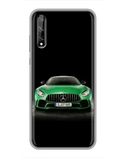 Чехол для Huawei P Smart S / Y8p (2020) с картинкой «Mercedes — неоновый лого»