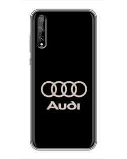 Чехол для Huawei P Smart S / Y8p (2020) с картинкой «Audi — золотой логотип»