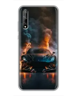 Чехол для Huawei P Smart S / Y8p (2020) с картинкой «Lamborghini дымная эстетика»