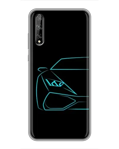 Чехол для Huawei P Smart S / Y8p (2020) с картинкой «Голубой силуэт Lamborghini»