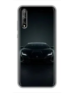 Чехол для Huawei P Smart S / Y8p (2020) с картинкой «Черный Lamborghini Aventador»