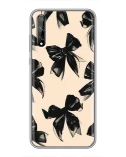 Чехол для Huawei P Smart S / Y8p (2020) с картинкой «Паттерн черные банты» Чехол для Huawei P Smart S / Y8p (2020) с картинкой «Паттерн черные банты»