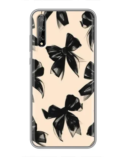Чехол для Huawei P Smart S / Y8p (2020) с картинкой «Паттерн черные банты»
