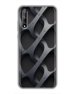 Чехол для Huawei P Smart S / Y8p (2020) с картинкой «Объемное серое плетение»