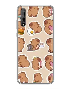Чехол для Huawei P Smart S / Y8p (2020) с картинкой «Капибары паттерн»