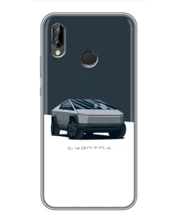 Чохол для Huawei Y9 2019 / Enjoy 9 Plus з картинкою «Сріблястий Cybertruck Tesla»