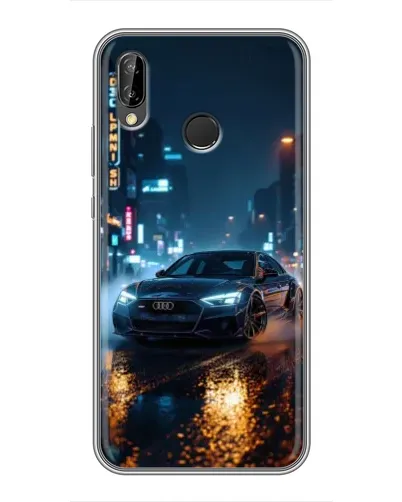 Чехол для Huawei Y9 2019 / Enjoy 9 Plus с картинкой «Ночной город и Audi»