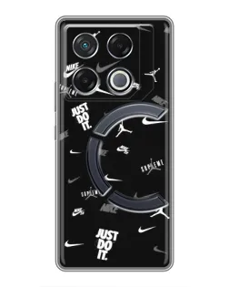 Чехол для Infinix GT 20 Pro с картинкой «Nike Black Pattern» Чехол для Infinix GT 20 Pro с картинкой «Nike Black Pattern»