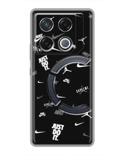 Чехол для Infinix GT 20 Pro с картинкой «Nike Black Pattern» Чехол для Infinix GT 20 Pro с картинкой «Nike Black Pattern»