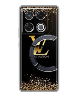 Чехол для Infinix GT 20 Pro с картинкой «LV — золотые искры»