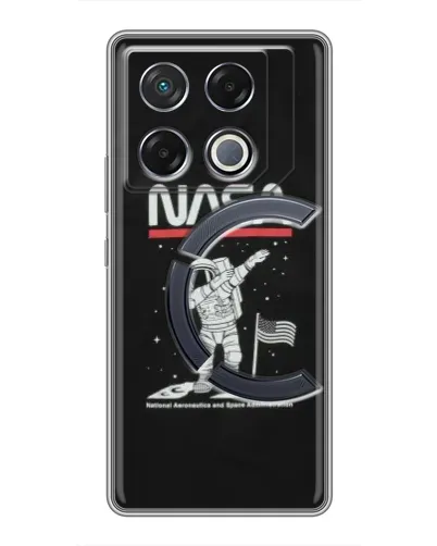 Чехол для Infinix GT 20 Pro с картинкой «NASA — шагаем по Луне» Чехол для Infinix GT 20 Pro с картинкой «NASA — шагаем по Луне»