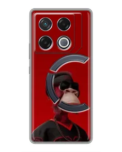 Чехол для Infinix GT 20 Pro с картинкой «Bored Ape в красном»