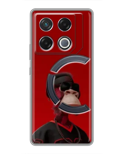 Чехол для Infinix GT 20 Pro с картинкой «Bored Ape в красном»