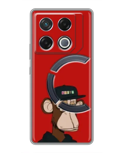 Чехол для Infinix GT 20 Pro с картинкой «Bored Ape — красный фон»