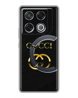 Чехол для Infinix GT 20 Pro с картинкой «Золотой логотип Gucci»