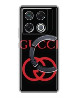 Чехол для Infinix GT 20 Pro с картинкой «Gucci — красный логотип»